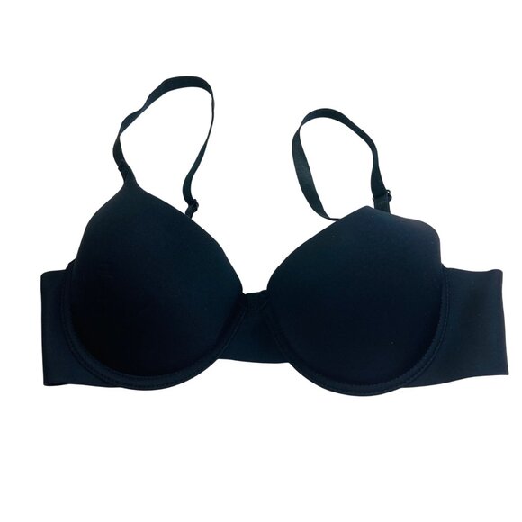 Laura Ashley Black Smooth Underwire Padded Push Up Bra 34C - Picture 1 of 4
